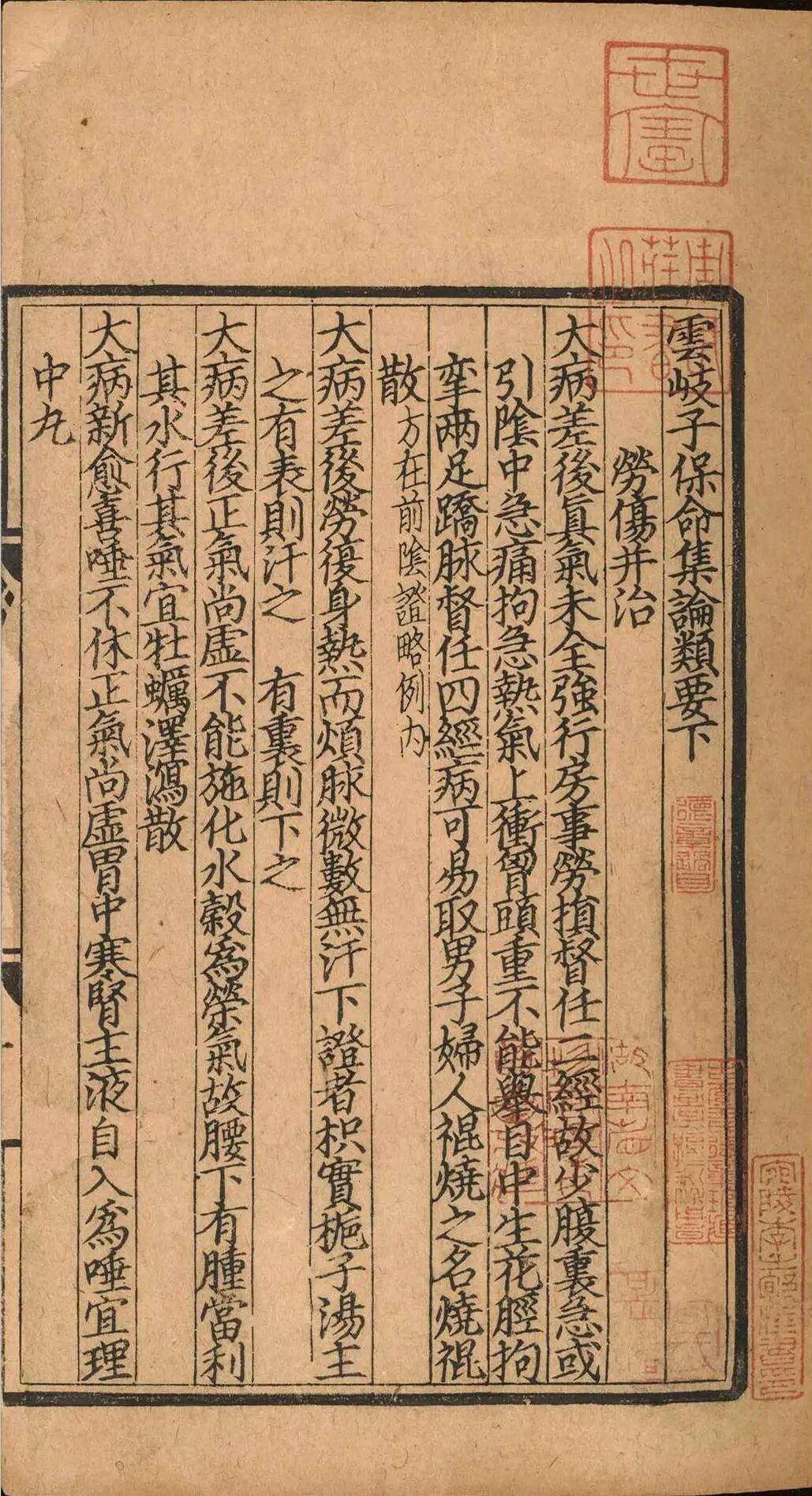 元延祐刻本《云岐子保命集论类要》二卷，金元伤寒名家张璧传世医籍(5)